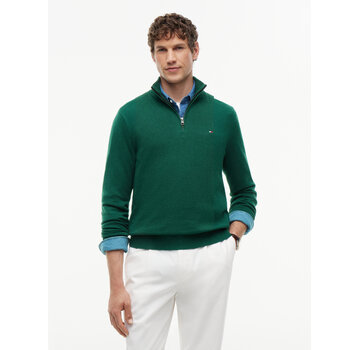 Tommy Hilfiger Tommy Hilfiger Half Zip Pullover Pima ORG Cotton/Cashemer Zip Mock Green (MW0MW28049 - MQ7)