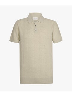 Profuomo Profuomo Polo Visgraat Katoen/Linnen Raw White (PPXD10003D)