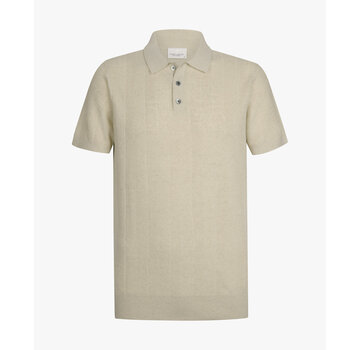 Profuomo Profuomo Polo Visgraat Katoen/Linnen Raw White (PPXD10003D)