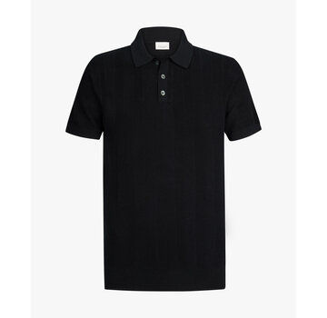 Profuomo Profuomo Polo Visgraat Katoen/Linnen Navy (PPXD10003A)