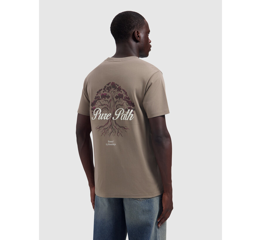 Pure Path T-shirt Rooted Tree Taupe (26030102 - 53)