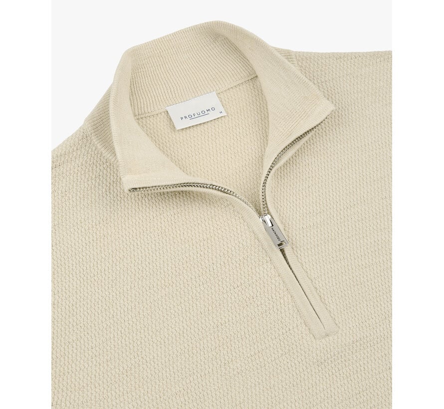 Profuomo Half Zip Pullover Structure Off White (PPXJ10002B)