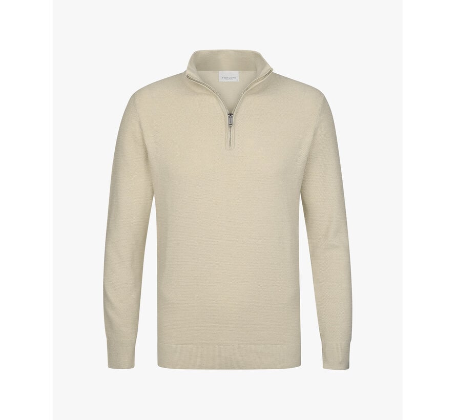 Profuomo Half Zip Pullover Structure Off White (PPXJ10002B)