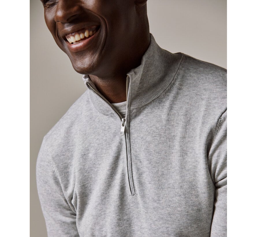 Profuomo Half Zip Pullover Light Grey (PP2J00010B)