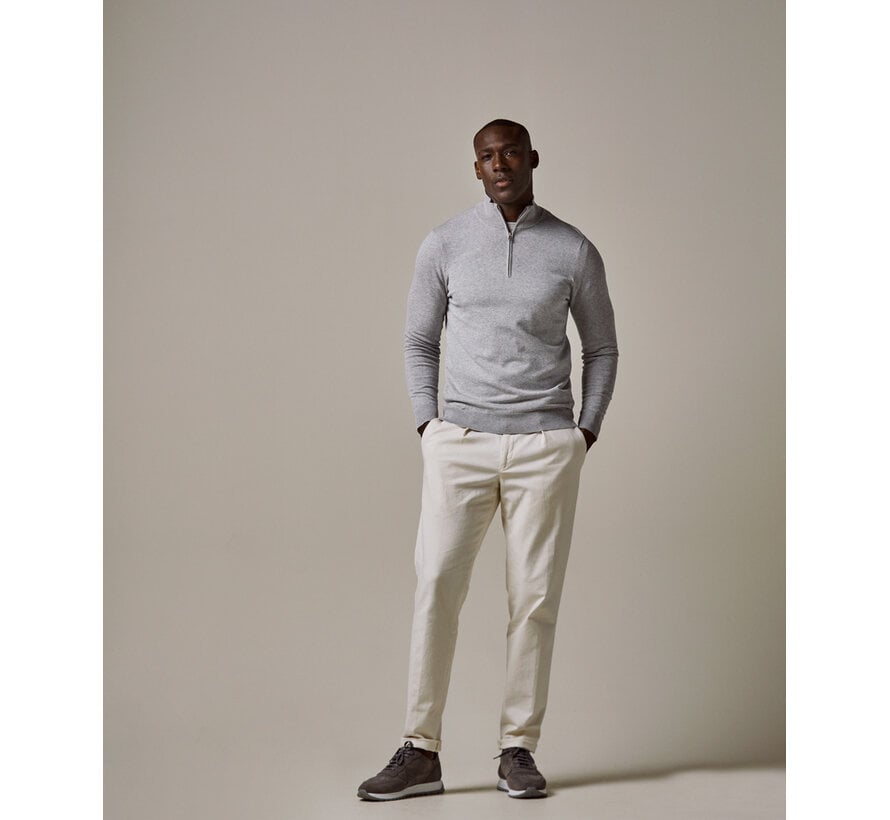 Profuomo Half Zip Pullover Light Grey (PP2J00010B)