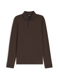 HUGO BOSS Black Longsleeve Polo Interlock Dark Brown (50468392 - 209)
