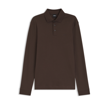 HUGO BOSS Black Longsleeve Polo Interlock Dark Brown (50468392 - 209)