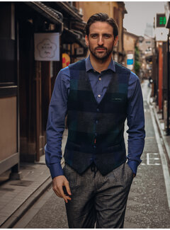 A Fish Named Fred A Fish Named Fred Gilet Waistcoat Bold Check Dark Green (34.142 - 309)