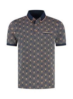 Fellows United Fellows United Polo Abstract Print Navy (61.3644 - 110)