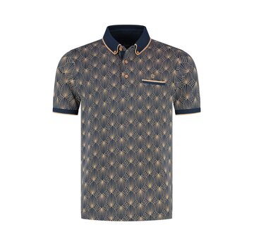 Fellows United Fellows United Polo Abstract Print Navy (61.3644 - 110)