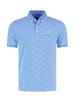 Fellows United Fellows United Polo Abstract Print Mid Blue (61.3644 - 116)