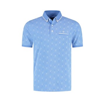 Fellows United Fellows United Polo Abstract Print Mid Blue (61.3644 - 116)