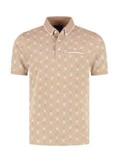 Fellows United Fellows United Polo Abstract Print Mid Brown (61.3644 - 143)