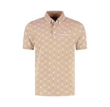 Fellows United Fellows United Polo Abstract Print Mid Brown (61.3644 - 143)