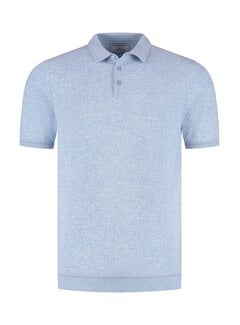Fellows United Fellows United Polo Premium Contrast Jaquard Dots Light Blue (61.3660 - 119)
