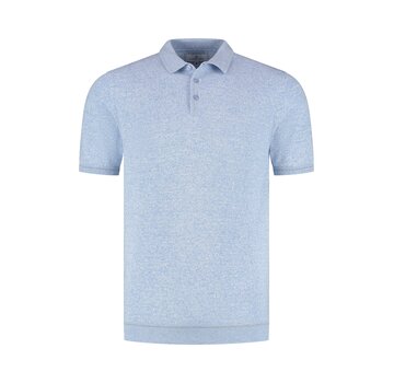 Fellows United Fellows United Polo Premium Contrast Jaquard Dots Light Blue (61.3660 - 119)