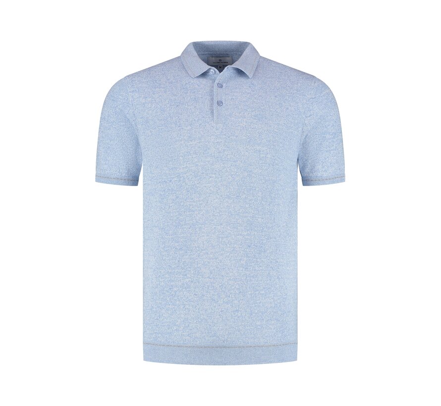 Fellows United Polo Premium Contrast Jaquard Dots Light Blue (61.3660 - 119)