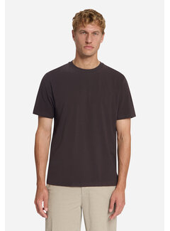 No Excess T-Shirt Crewneck Solid Basic Stretch Dark Brown (33340703SN - 042)