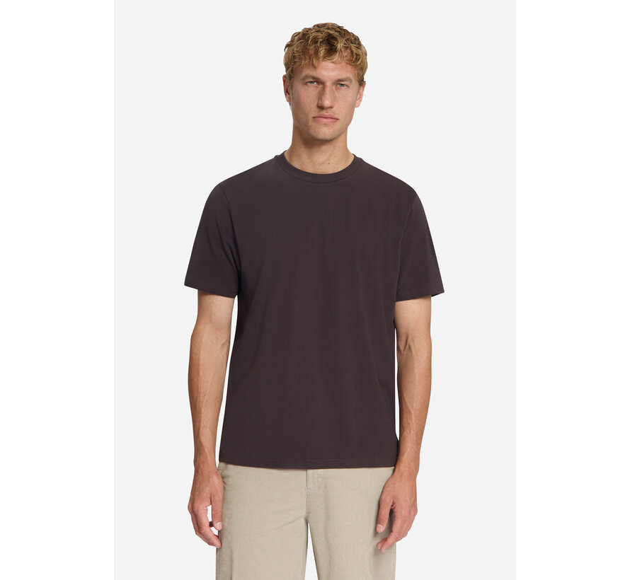 No Excess T-Shirt Crewneck Solid Basic Stretch Dark Brown (33340703SN - 042)
