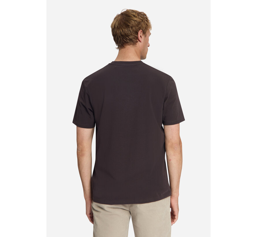 No Excess T-Shirt Crewneck Solid Basic Stretch Dark Brown (33340703SN - 042)
