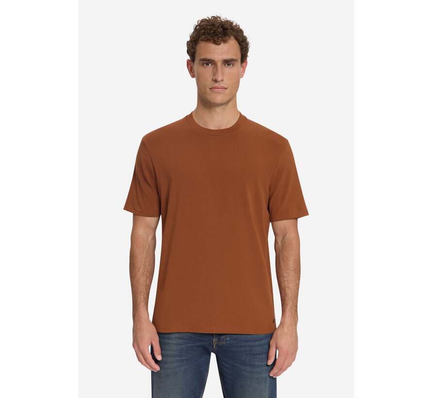 No Excess T-Shirt Crewneck Solid Basic Stretch Caramel (33340703SN - 048)