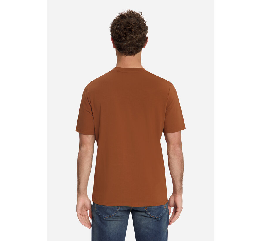 No Excess T-Shirt Crewneck Solid Basic Stretch Caramel (33340703SN - 048)