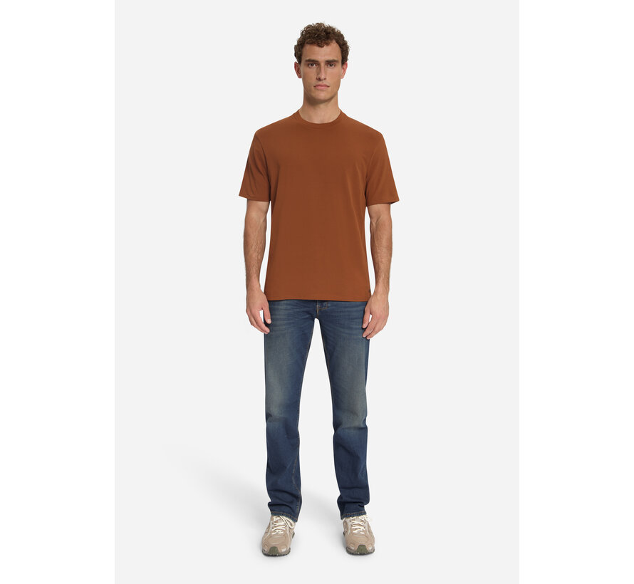 No Excess T-Shirt Crewneck Solid Basic Stretch Caramel (33340703SN - 048)