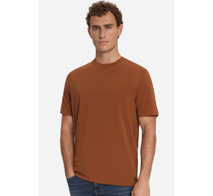 No Excess T-Shirt Crewneck Solid Basic Stretch Caramel (33340703SN - 048)