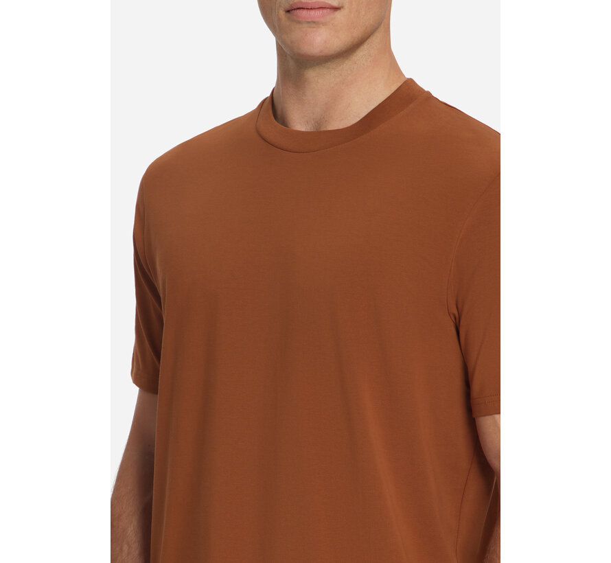 No Excess T-Shirt Crewneck Solid Basic Stretch Caramel (33340703SN - 048)