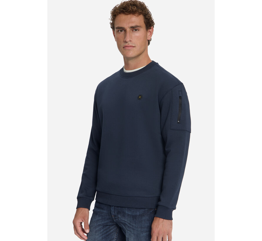 No Excess Sweater Crewneck Brushed Inside Dark Night (33130857 - 178)