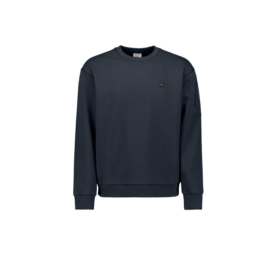 No Excess Sweater Crewneck Brushed Inside Dark Night (33130857 - 178)