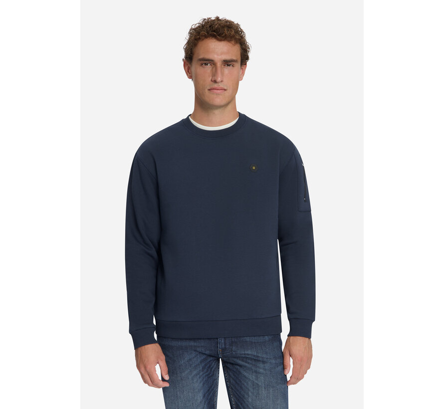 No Excess Sweater Crewneck Brushed Inside Dark Night (33130857 - 178)
