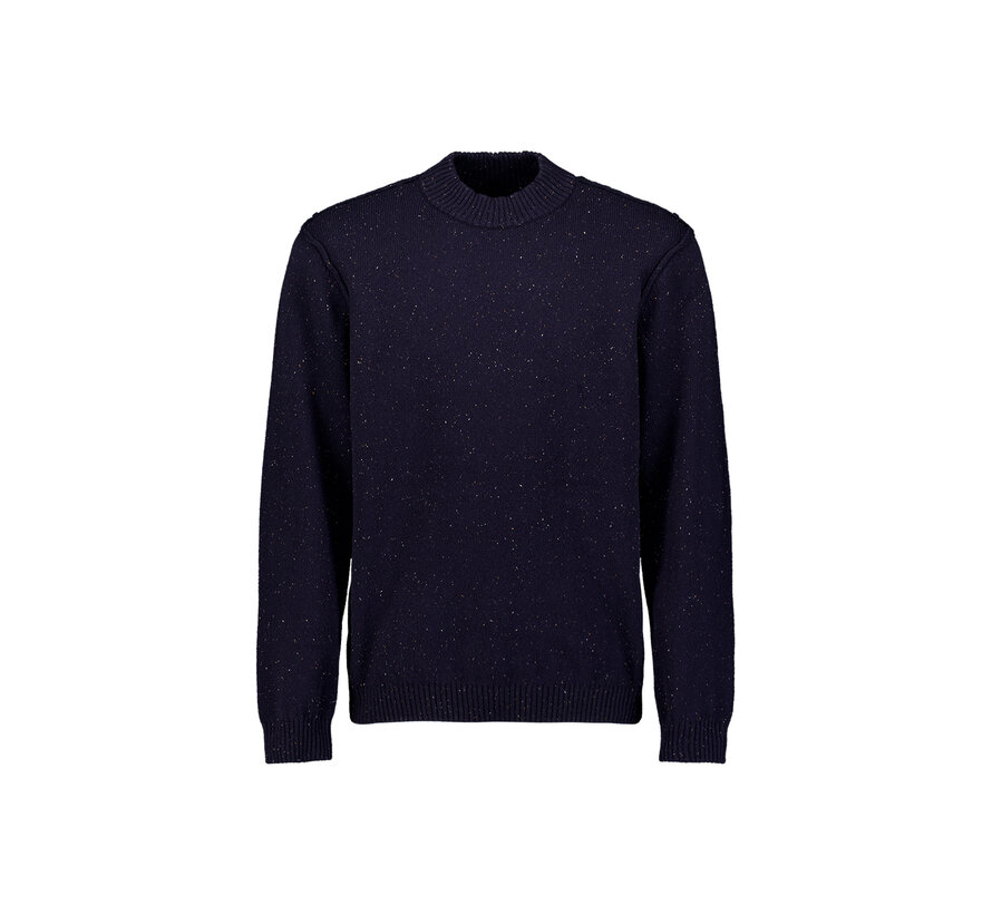 Pullover Turtle Neck Melange Neps With Wool Dark Night (33210812 - 178)