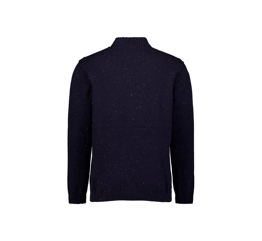 Pullover Turtle Neck Melange Neps With Wool Dark Night (33210812 - 178)
