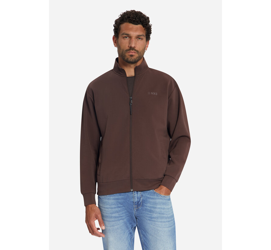 No Excess Sweat Vest Full Zip SU Collar Dark Brown (33100801 - 042)