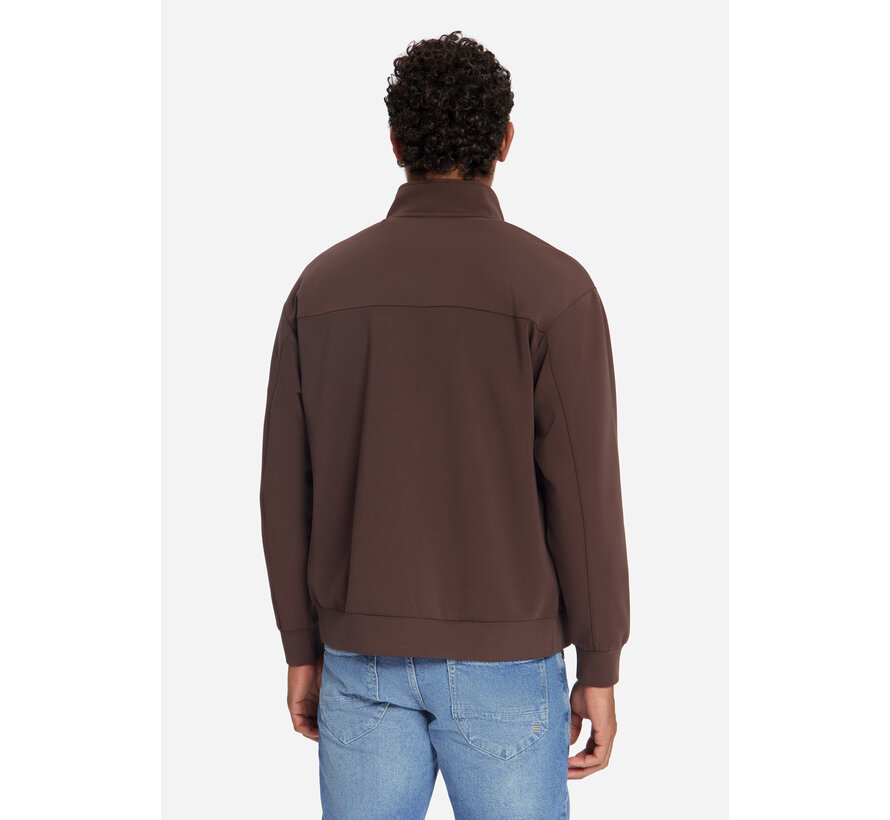 No Excess Sweat Vest Full Zip SU Collar Dark Brown (33100801 - 042)