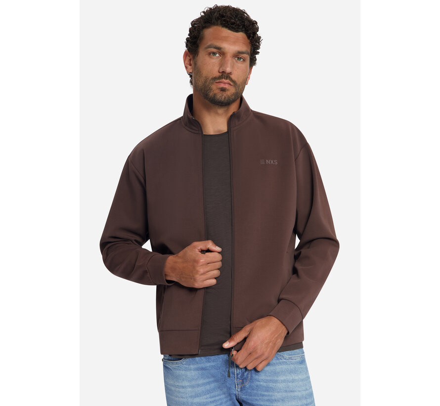 No Excess Sweat Vest Full Zip SU Collar Dark Brown (33100801 - 042)