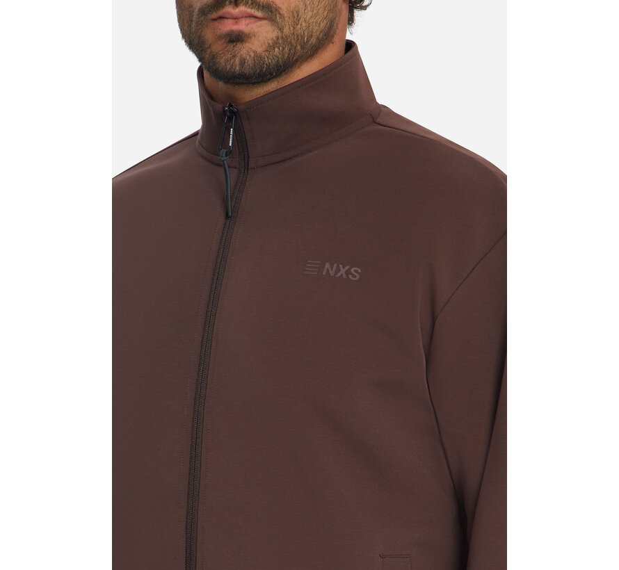 No Excess Sweat Vest Full Zip SU Collar Dark Brown (33100801 - 042)