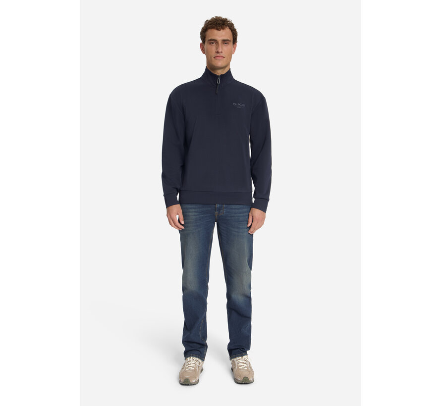 No Excess Half Zip Sweater Dark Night (33100804 - 178)