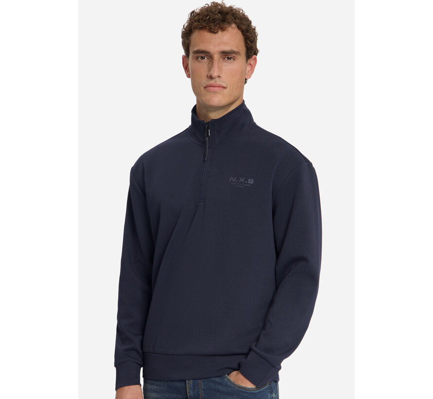 No Excess Half Zip Sweater Dark Night (33100804 - 178)
