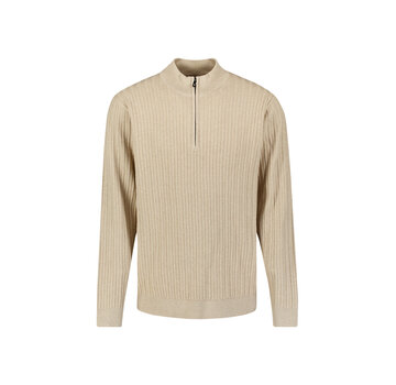 No Excess No Excess Half Zip Trui Drop Needle Stone (33230824 - 014)