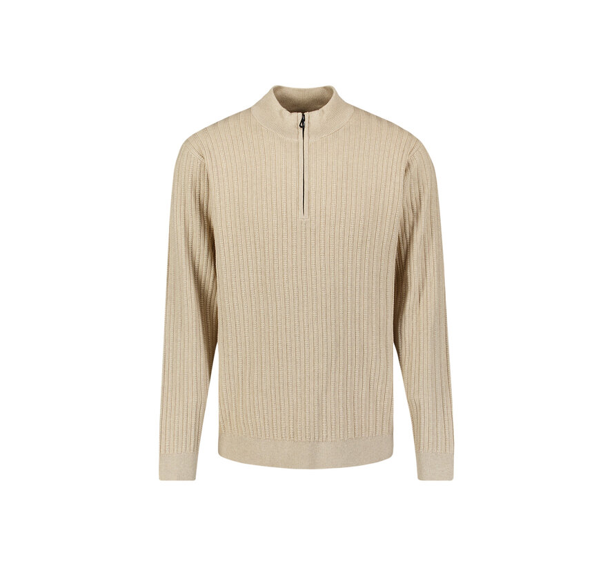 No Excess Half Zip Trui Drop Needle Stone (33230824 - 014)