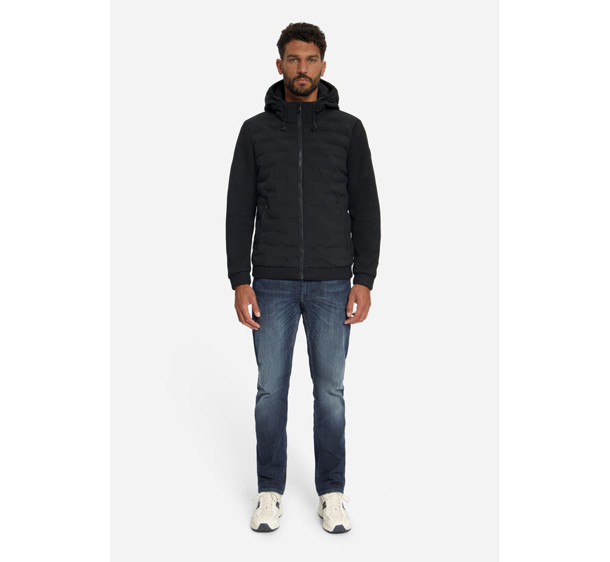 No Excess Jas Short Fit Sealed Hooded Knitted Mix Black (33630819SN - 020)