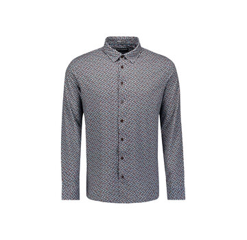 No Excess Overhemd Jersey Allover Printed Dusty Blue (33430813 - 138)