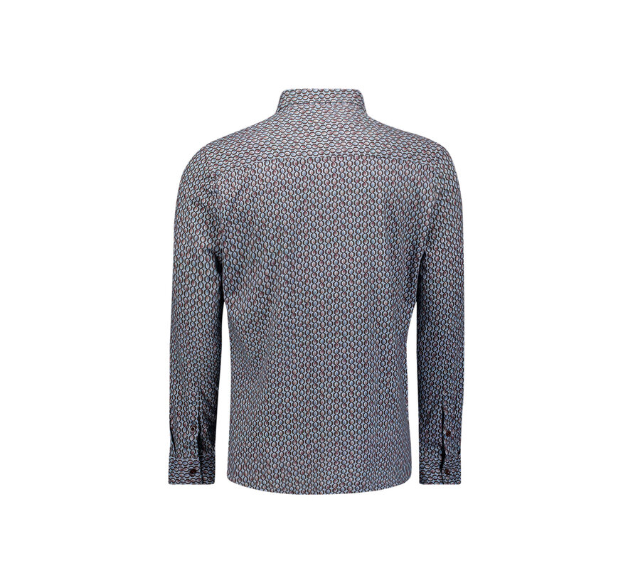 No Excess Overhemd Jersey Allover Printed Dusty Blue (33430813 - 138)