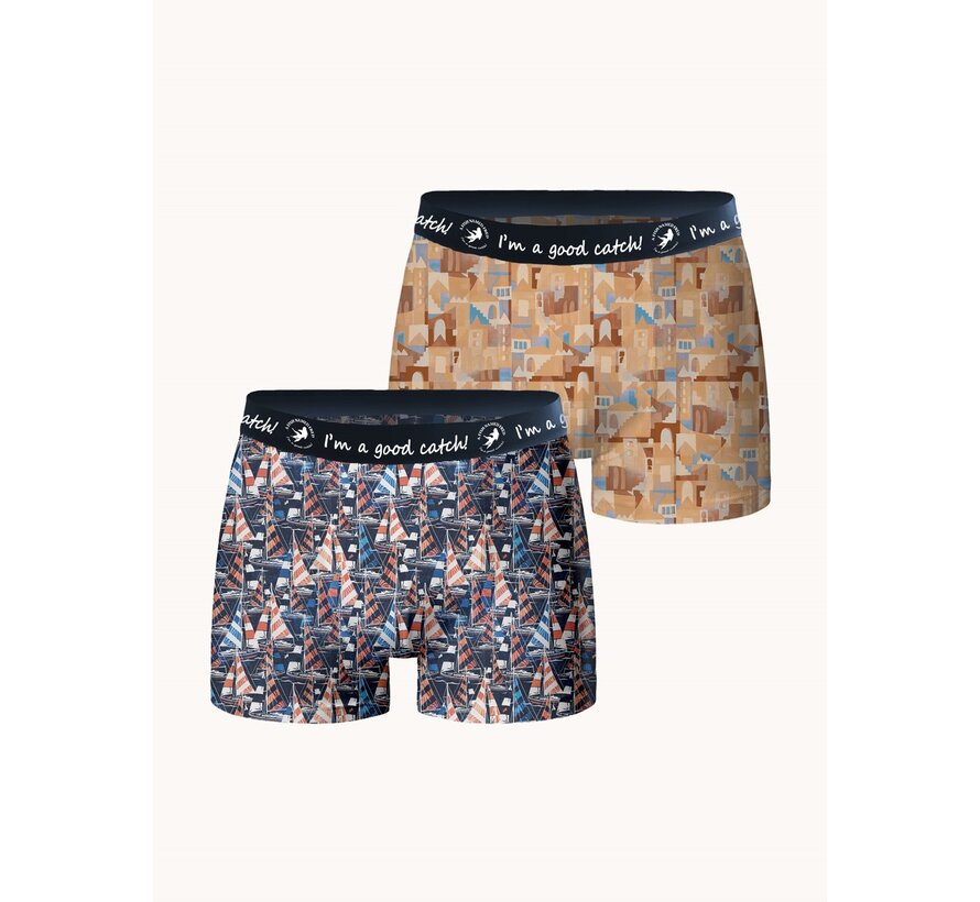A Fish Named Fred Boxershorts 2Pack Sailing City Multicolor (33.267 - 073)