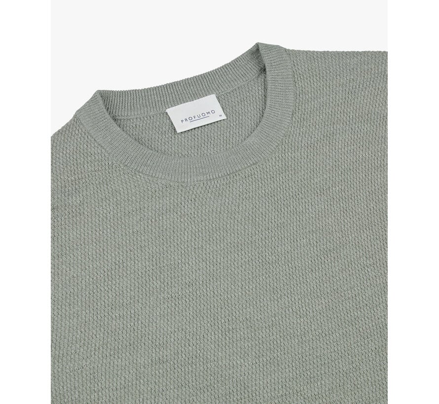 Profuomo Pullover Crewneck Structure Grey (PPXJ10001D)