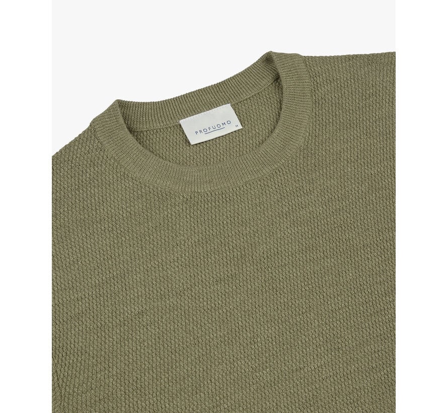 Profuomo Pullover Crewneck Structure Green (PPXJ10001C)