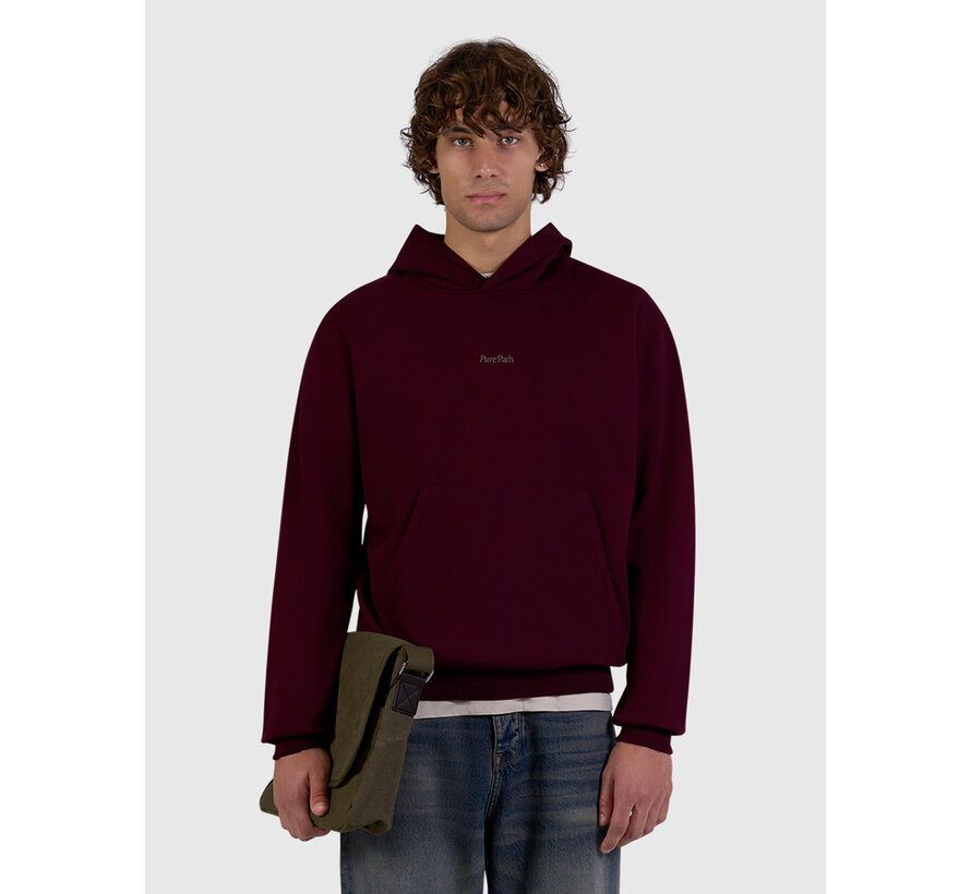 Pure Path Hooded Sweater Tree Trunk Wine Red (26030306 - 107)