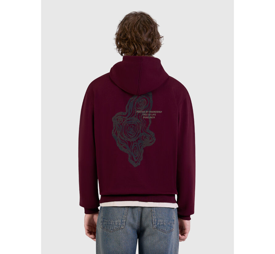 Pure Path Hooded Sweater Tree Trunk Wine Red (26030306 - 107)